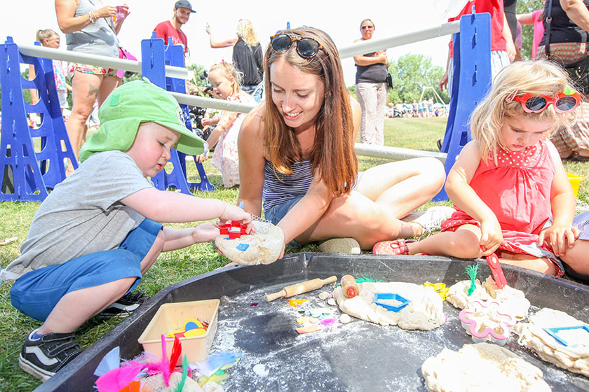 Callum Moore, Robyn Frost and Beatrice Baker enjoying Blacon summer activities